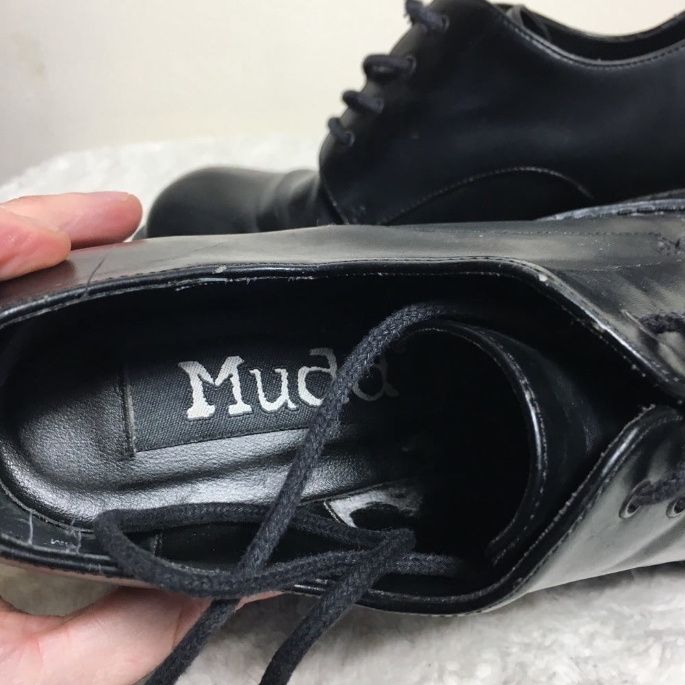Vintage Mudd platform chunky square toe shoe black 8 - Picture 14 of 16